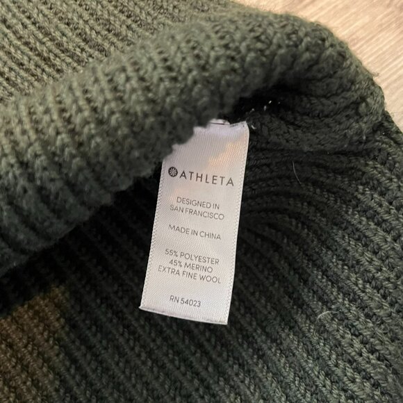 Athleta Switchback Wool-Blend Sweater, Black Olive (Green), Oversized, Small - Picture 7 of 9